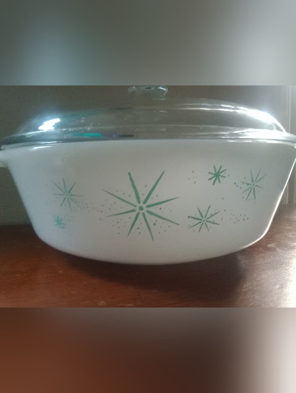 Vintage Fire King 1 1/2 Qt Star Burst Atomic Galaxy Casserole Dish With Lid 437